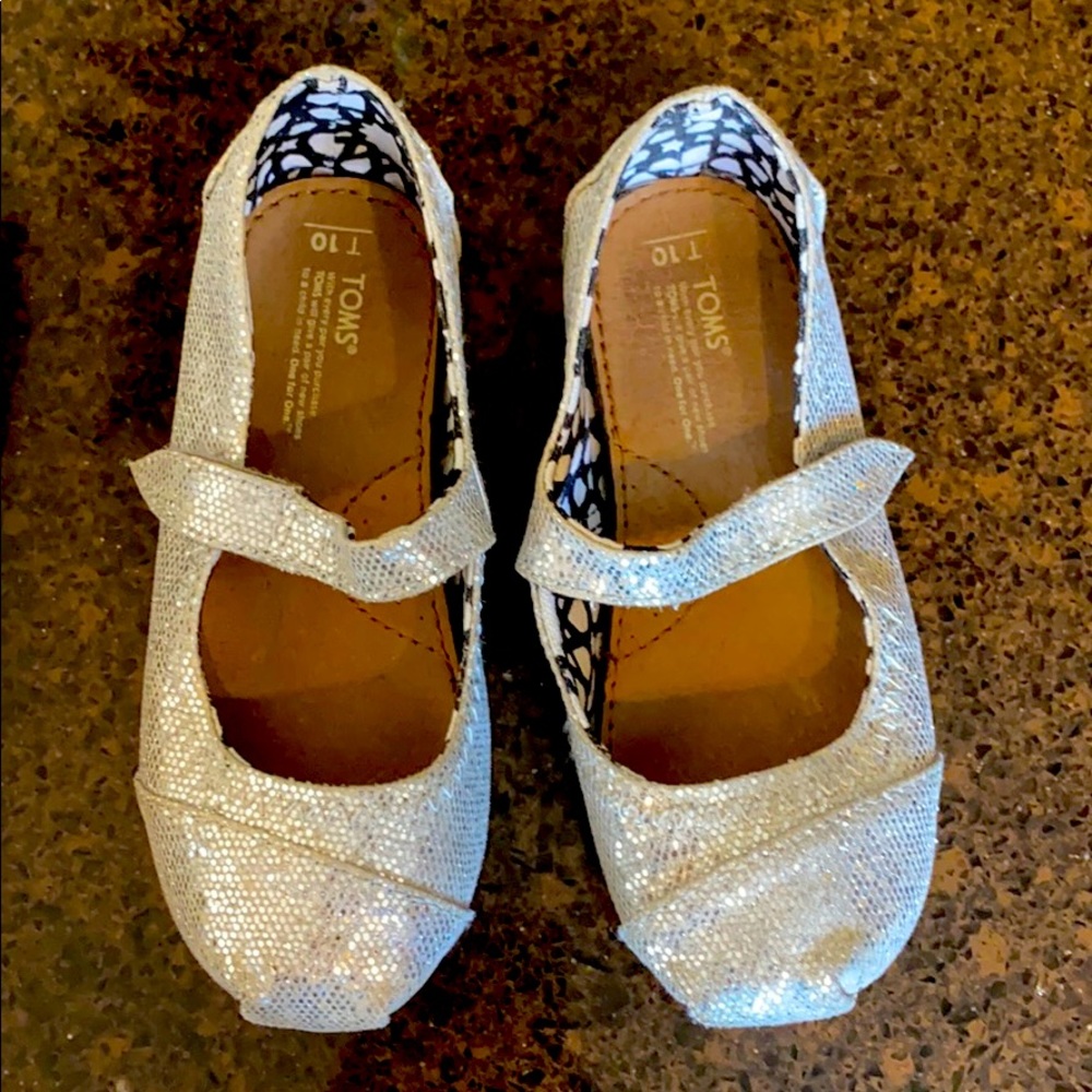 Girls Toddler size 10 Sparkle Toms